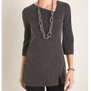 Chico's Textured Asymmetrical Tunic- size Med (1)